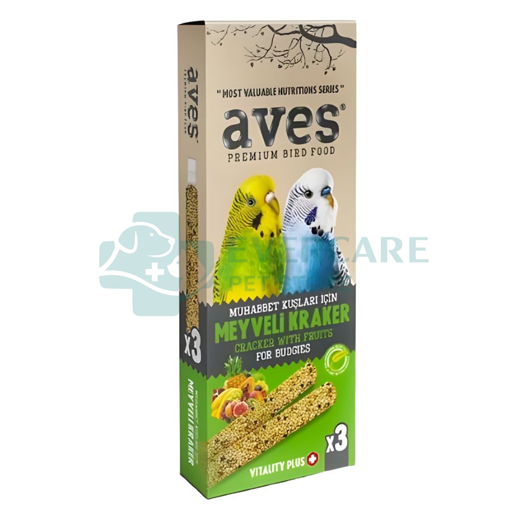 Aves Premium Bird Food For Budgies- Cracker With Fruits (3 sticks)