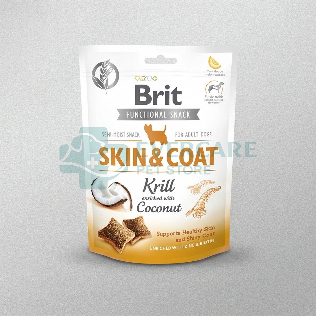 Brit Care Dog Functional Snack Skin And Coat Krill - 150 Gram