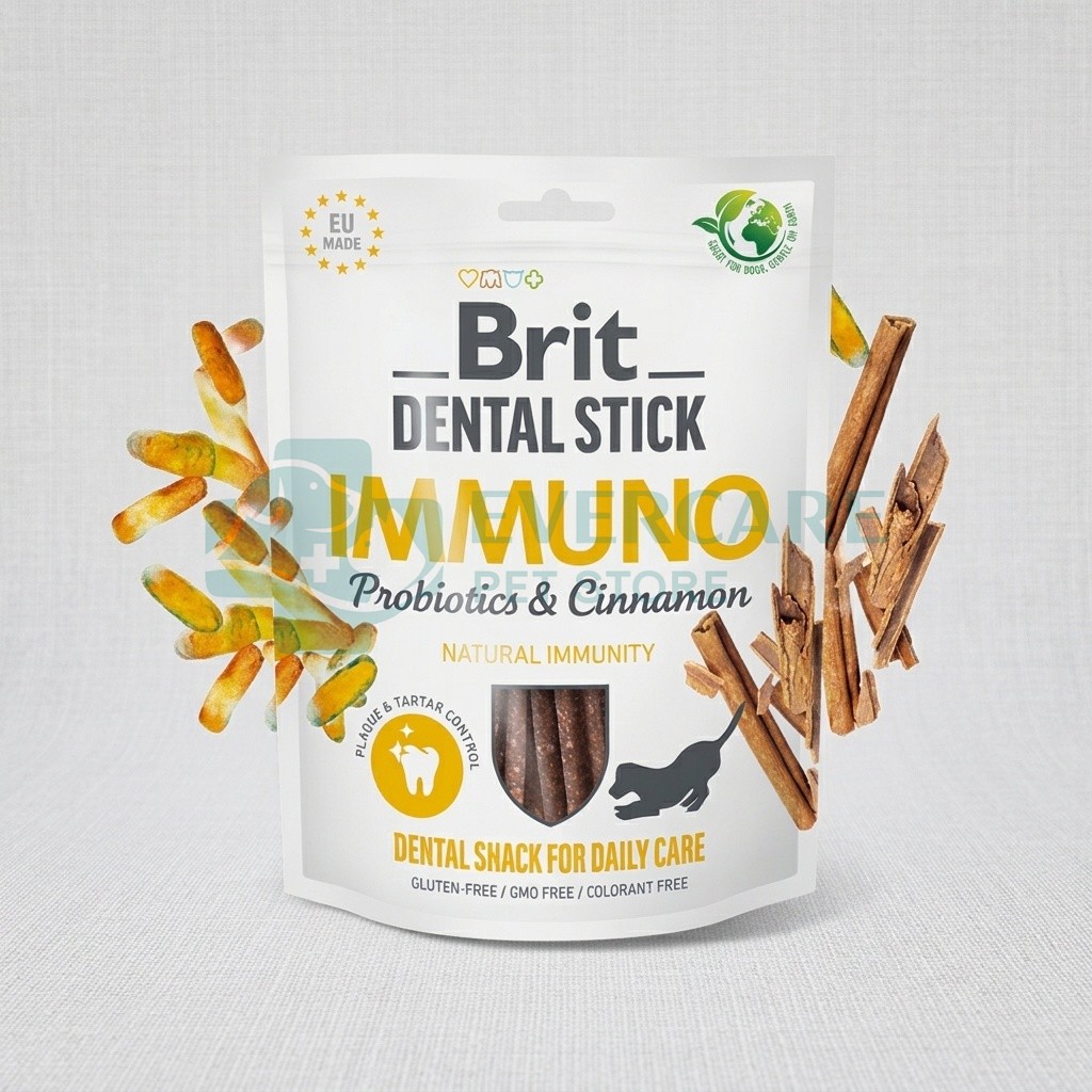 Brit Dental Stick with Immuno Probiotics And Cinnamon For Dogs - 251 Gram