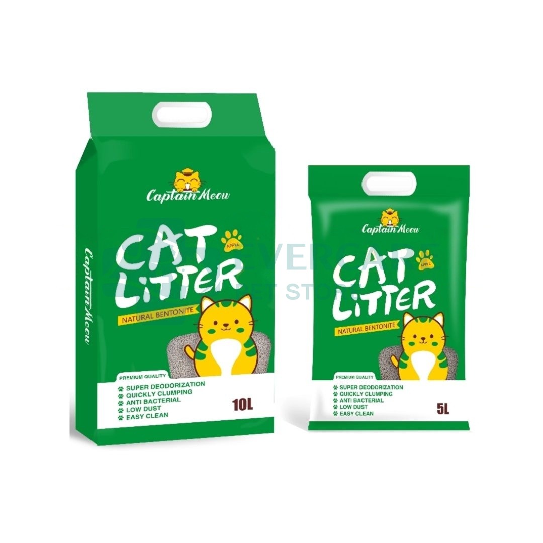 Captain Meow Premium Bentonite Cat Litter - Apple - 5L