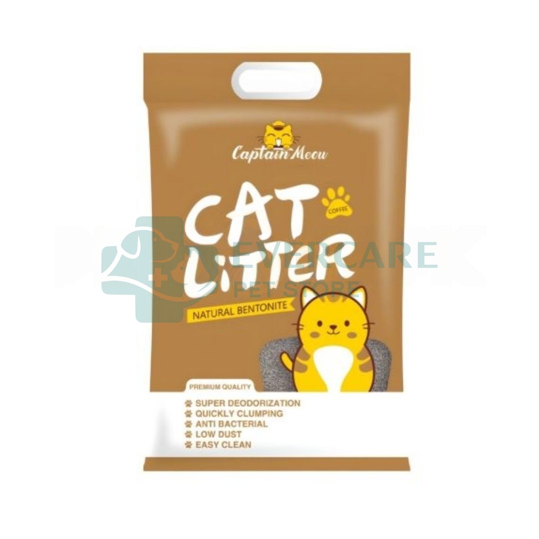 Captain Meow Premium Bentonite Cat Litter - Coffee - 10L