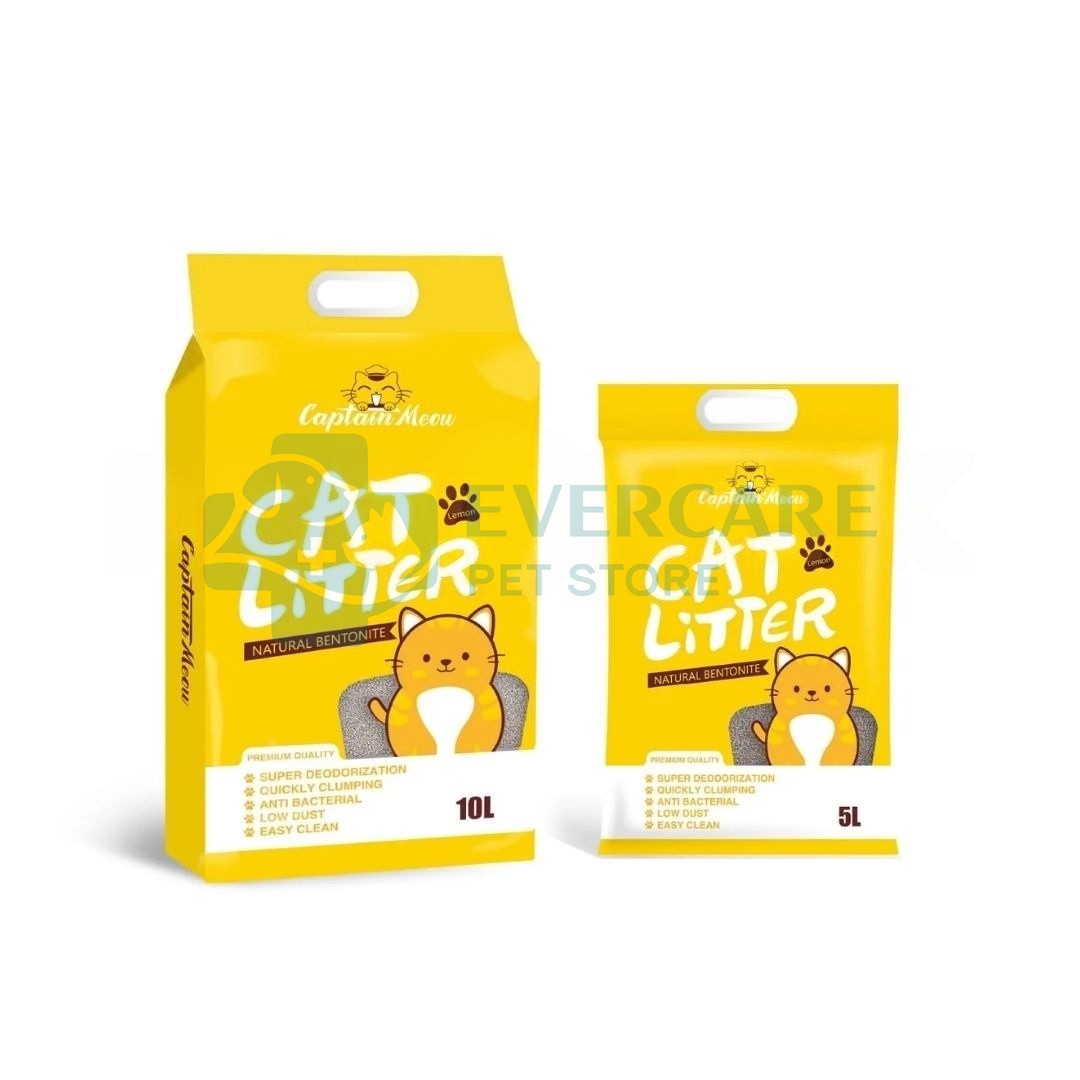 Captain Meow Premium Bentonite Cat Litter - Lemon - 10L