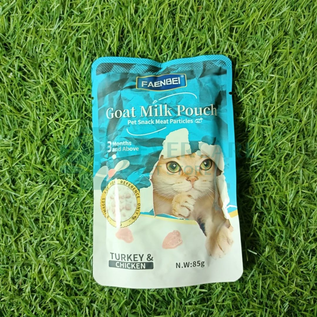 Faenbei Goat Milk Pouch Cat Wet Food Pouch - 85 Gram - Turkey And Chicken thumbnail 2