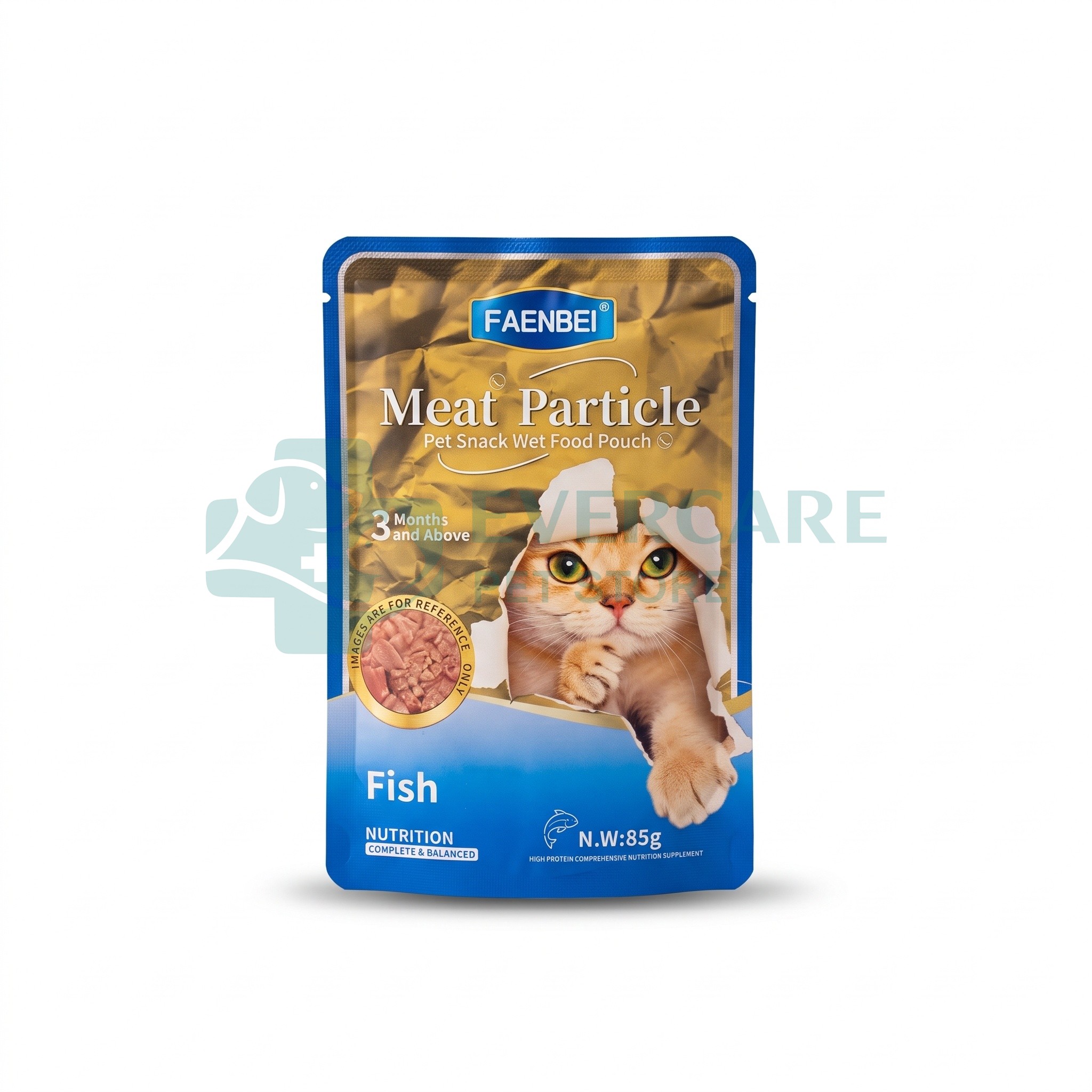 Faenbei Meat Particle Pet Snack Cat Wet Food Pouch - 85 Gram thumbnail 2