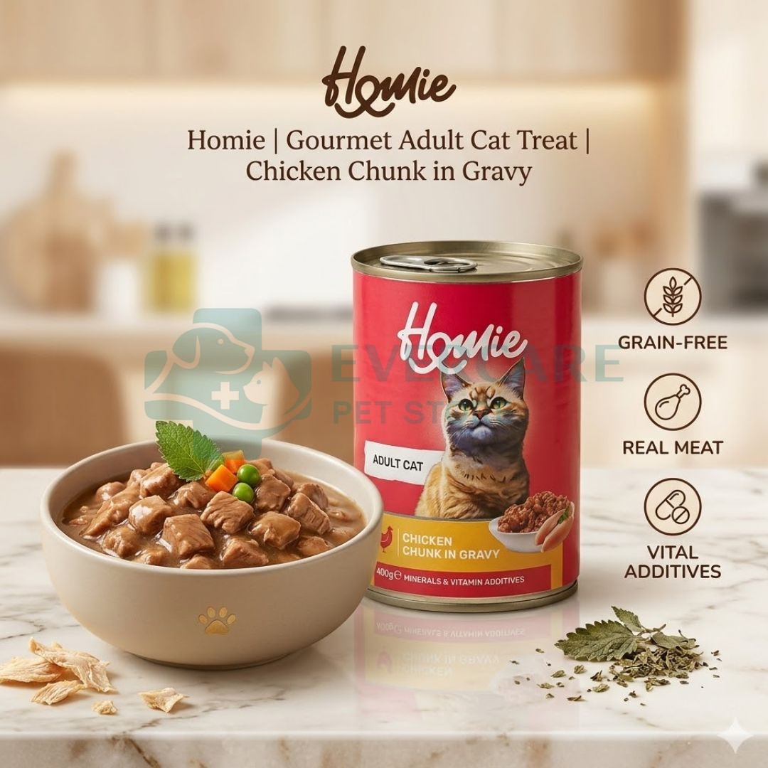 Homie Chunks In Gravy Adult Cat Food Tin - 400 Gram