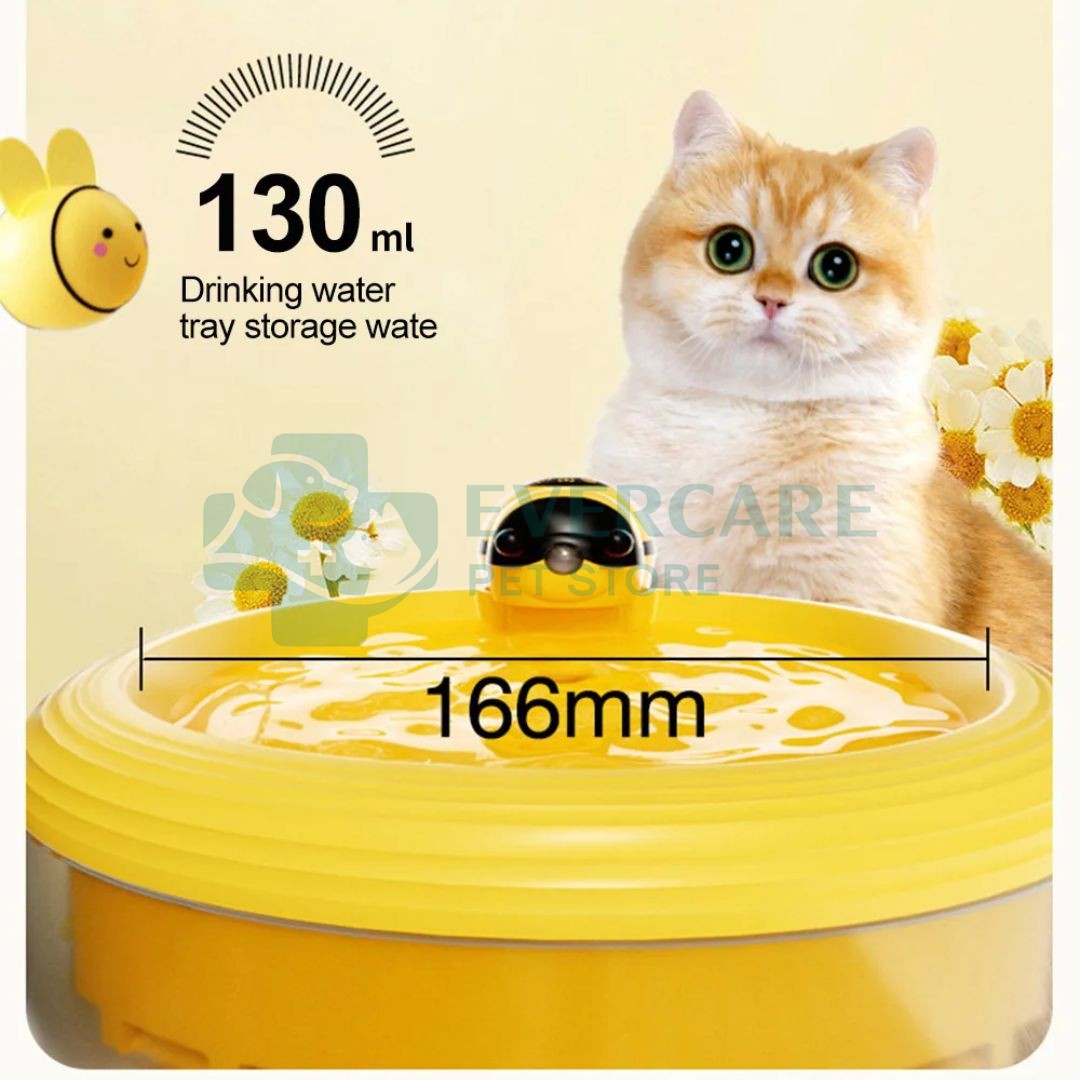 Honey Bee Shaped Rechargeable Water Fountain for Cats with Motion Sensor thumbnail 10