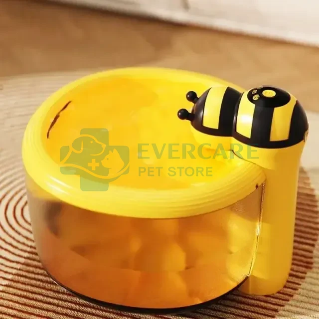 Honey Bee Shaped Rechargeable Water Fountain for Cats with Motion Sensor thumbnail 2