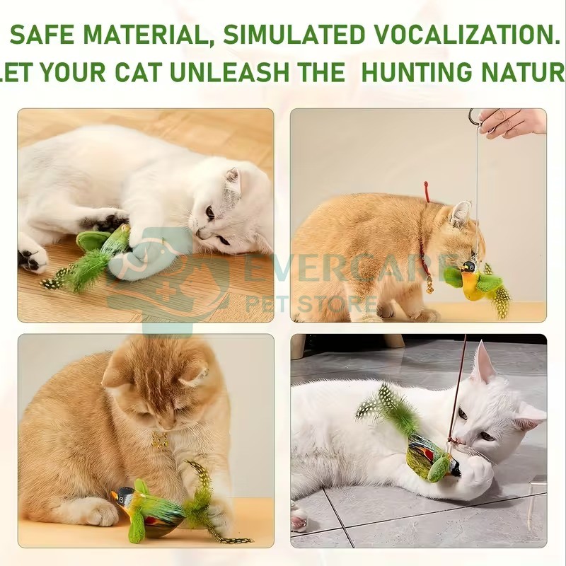 Interactive Cat Toy with Realistic Bird Chirping Sounds - No Batteries Needed thumbnail 9