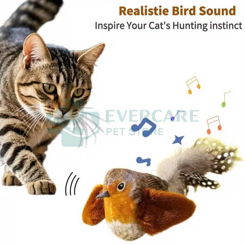 Interactive Cat Toy with Realistic Bird Chirping Sounds - No Batteries Needed thumbnail 13