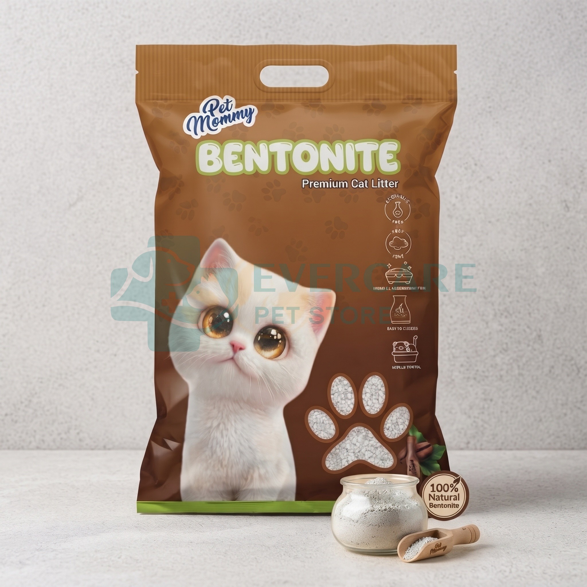 PET MOMMY Premium Bentonite Cat Litter - Coffee - 10L