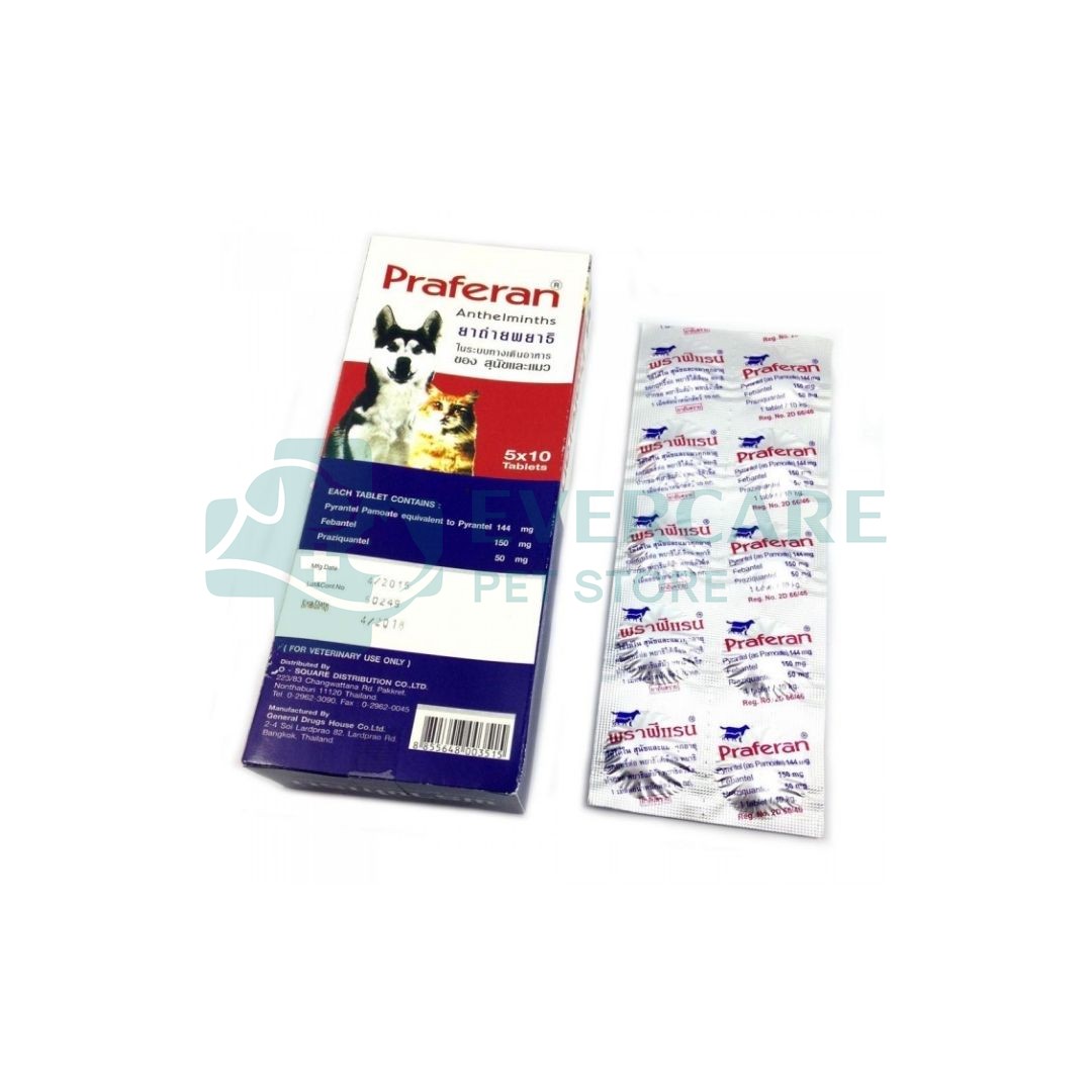 Praferan - 1 Deworming Tablet for Cat n Dogs / (Helminticide - L)