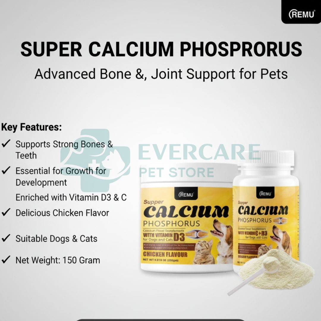 Remu Super Calcium Phosphorus Food Supplement For Cats and Dogs - 150 Gram thumbnail 2