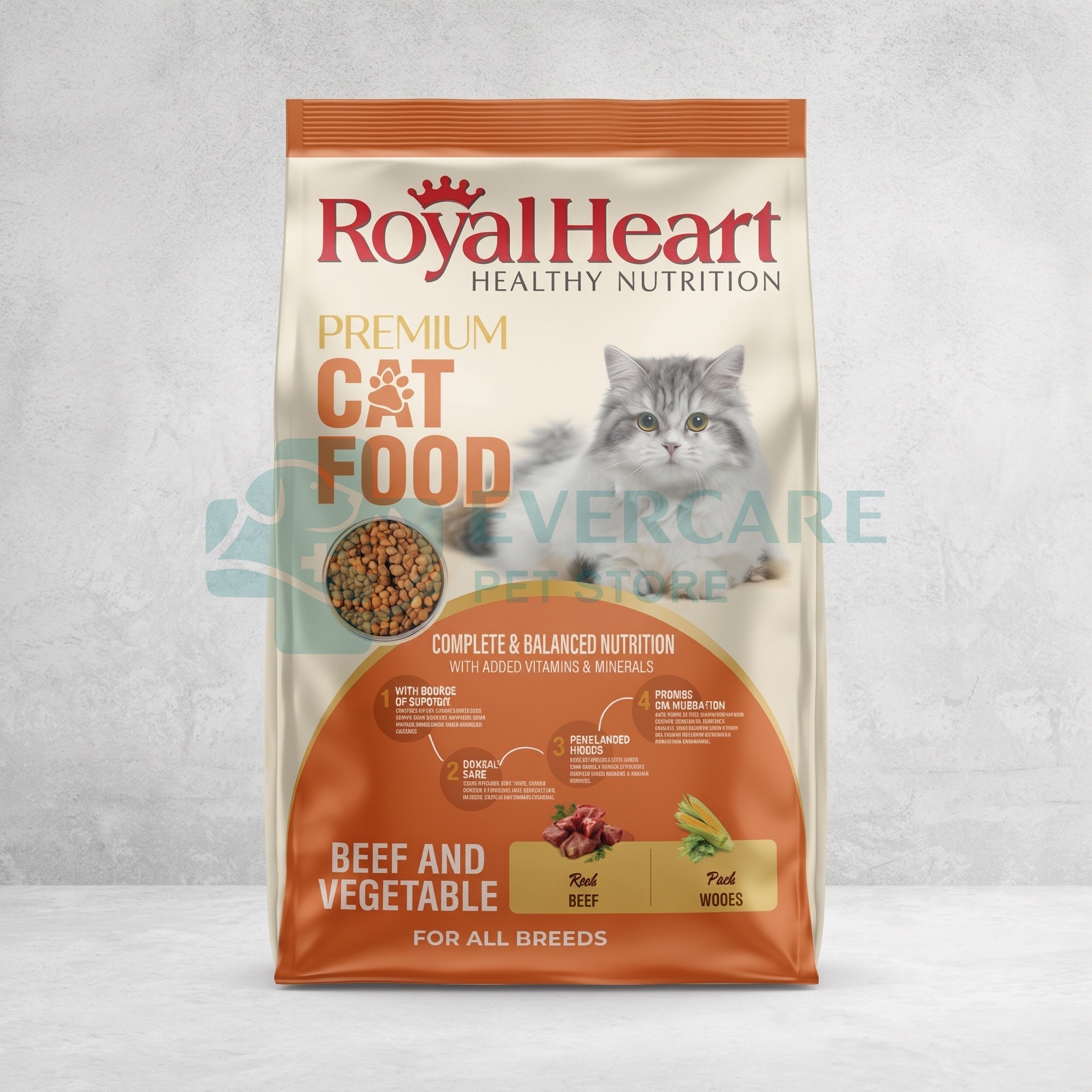 Royal Heart Dry Cat Food Beef And Vegetable