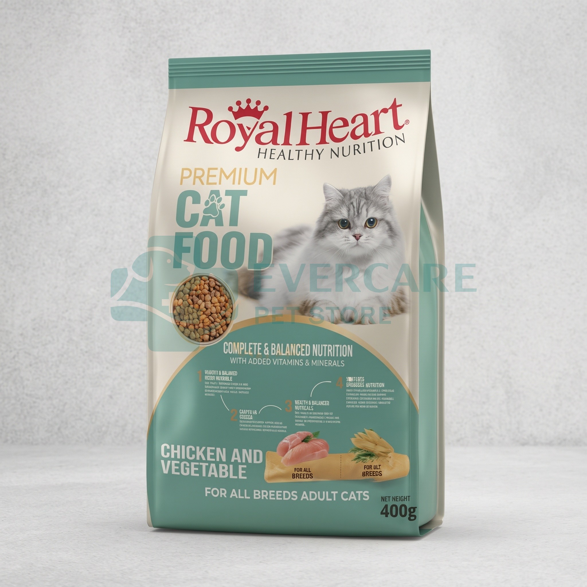 Royal Heart Dry Cat Food Chicken And Vegetable
