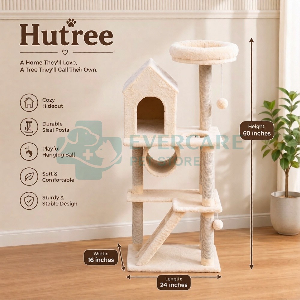Scratching Post For Cats - Hut Tree Design