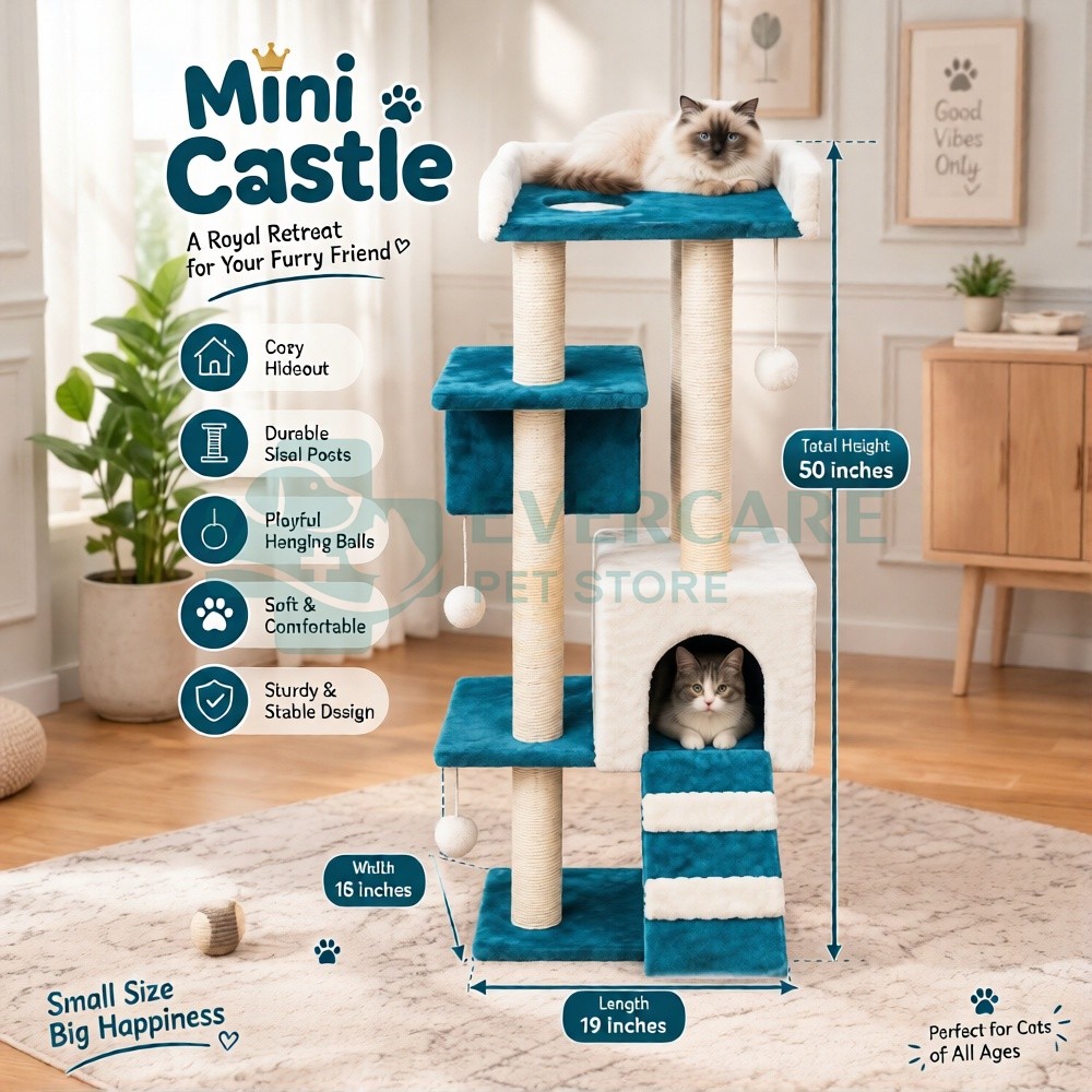 Scratching Post For Cats - Mini Castle Design