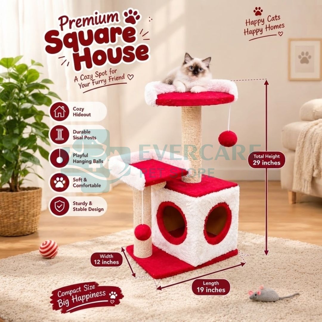 Scratching Post For Cats - Square House Design