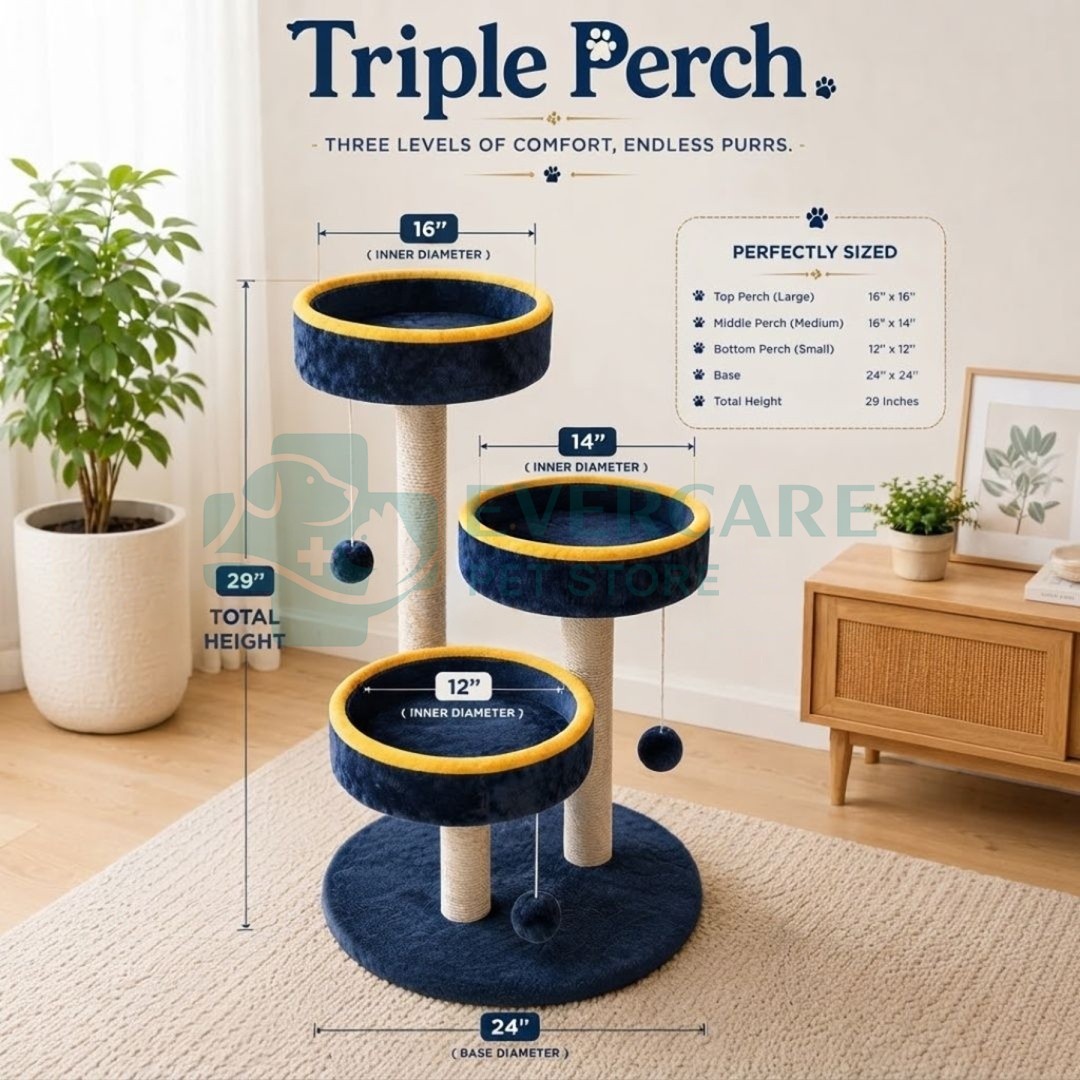 Scratching Post For Cats - Triple Perch Design thumbnail 2