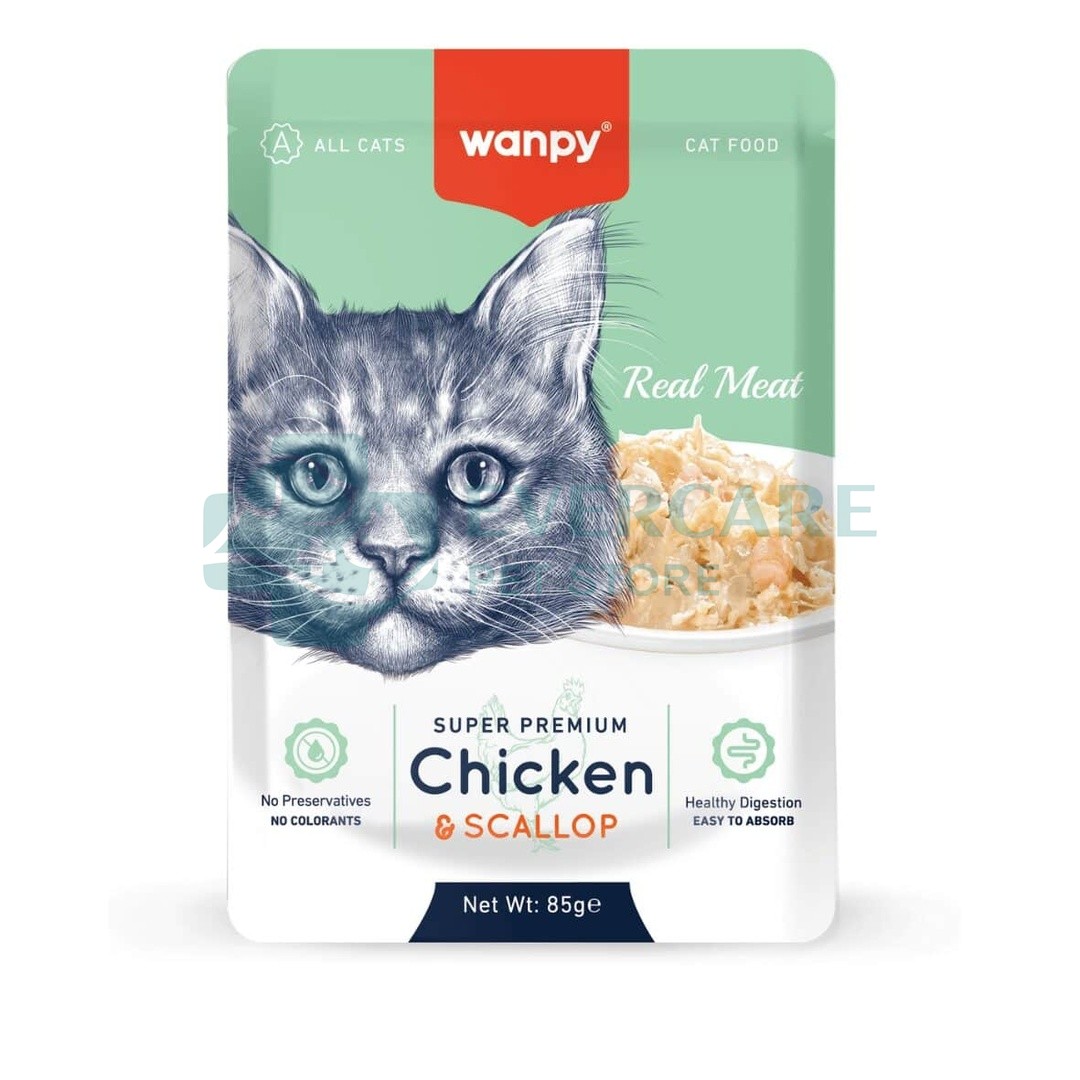 Wanpy Super Premium Chicken And Scallops Wet Cat Food - 85 GRAMS