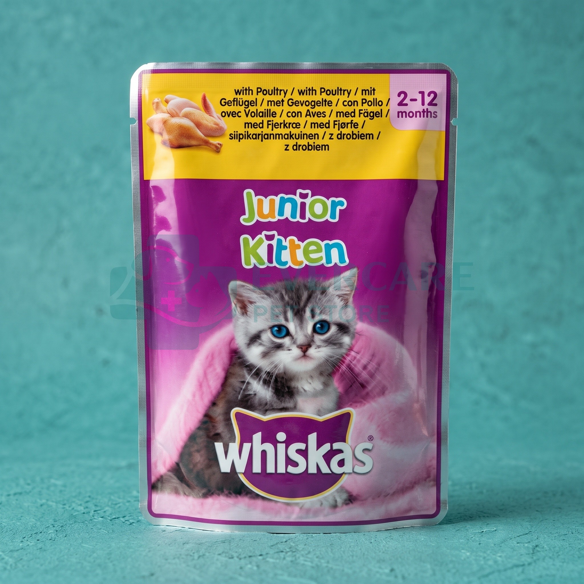 Whiskas 2-12 Month Kitten Poultry Feasts In Jelly - 85 Gram Pouch