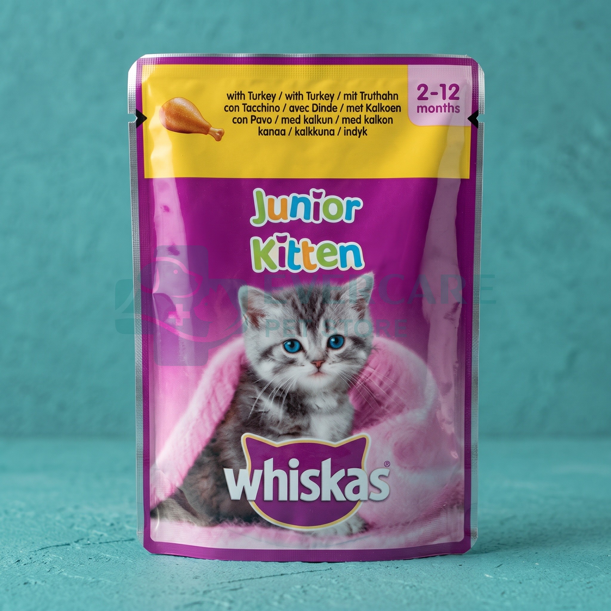 Whiskas 2-12 Month Kitten Poultry Feasts In Jelly - 85 Gram Pouch